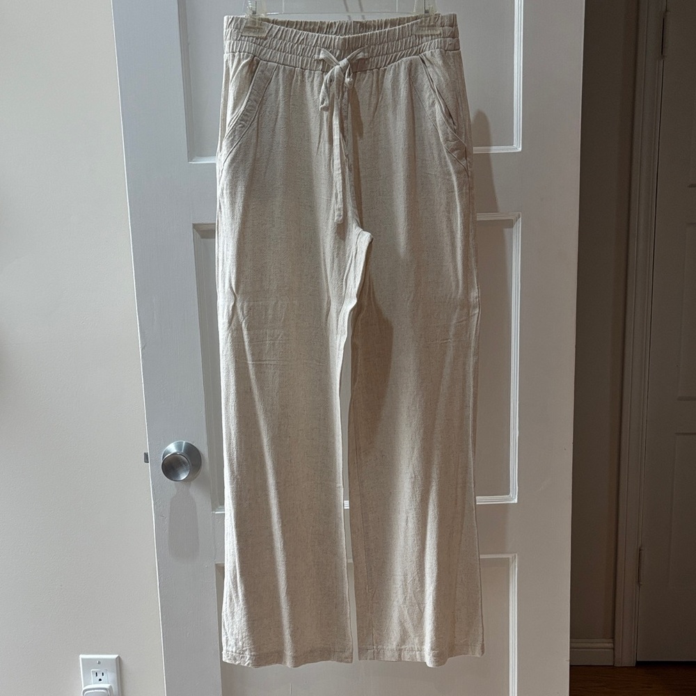 Sienna Sky Straight-Leg Drawstring Pants - Cream